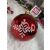 Springos red Christmas ornament with white snowflake design