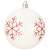 White Christmas bauble with red glitter snowflake design, Springos