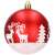 Red Christmas bauble with white deer and tree design, Springos
