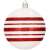 White Christmas bauble with red glitter stripes, Springos