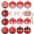 Set of 16 Springos Christmas baubles in red and white with various designs
