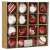 Set of 16 Springos Christmas baubles in red and white with various designs