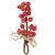 Springos Christmas decoration: Red frosted berry pick tied with jute