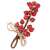 Springos Christmas decoration, red berry twig with jute twine, 15 cm