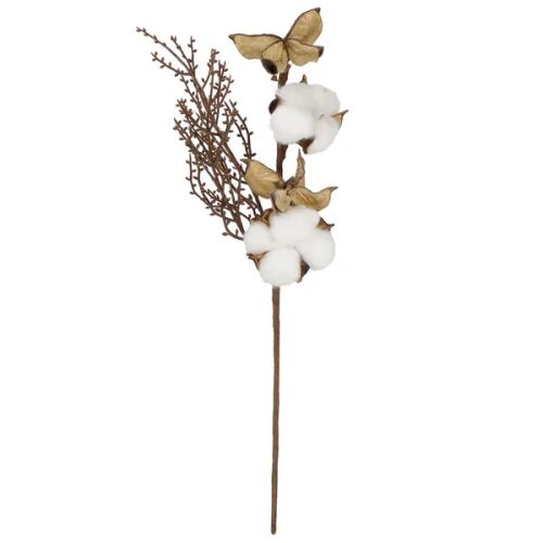 Dekoracja świąteczna gałązka Springos z bawełną