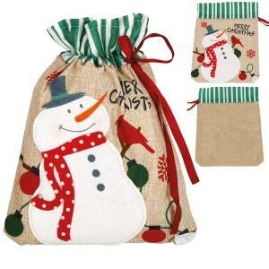 Springos Christmas gift bag with snowman and plain bag - Gift wrapping