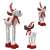 Springos Christmas reindeer decoration, 3 sizes, grey and red, standing, with hat and scarf