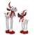 Springos Christmas reindeer decoration, 2 sizes, grey and red, standing, with hat and scarf
