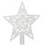 Springos Christmas tree star topper, white glitter decoration