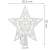 Springos white glitter Christmas tree topper star with intricate design, dimensions