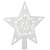 White glitter Christmas tree topper star with intricate design