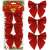 Springos Christmas bows, red glitter, 3 pack