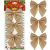 Springos Gold Glitter Christmas Bows: Packaged and Unpackaged