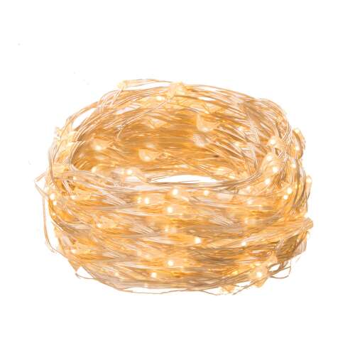 Springos 50 LED copper wire string lights, warm white, battery operated