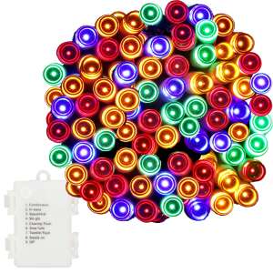 Luminițe LED Springos 120 LED, multicolore, cu telecomandă, pentru uz interior și exterior - Crăciun