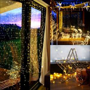 Springos lumini de perdea de Crăciun 300 LED alb cald, decor festiv - Springos