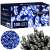 Springos 100 LED battery operated fairy lights, blue, 10 meters long, with timer and 8 lighting modes
