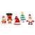 Springos Christmas light ornaments: snowman, reindeer, Santa, Christmas tree, and Santa hat