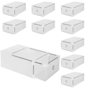 Set 10 cutii organizare pentru pantofi, 31x20x11, transparent 83628108 Dulapuri depozitare pantofi