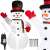 Springos inflatable snowman Christmas decoration with LED lights, 240 cm tall, white, red, green, black, with power adapter and stakes