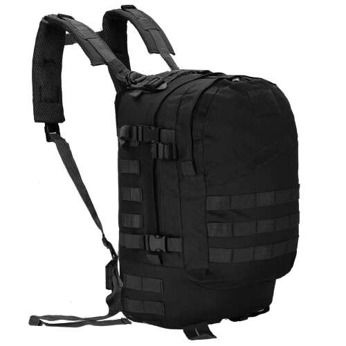 Katonai hátizsák túrázáshoz, vízálló, rekeszes, 35L, fekete