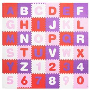 Habszőnyeg gyerekeknek, puzzle típusú számok és betűk, 36 db, 175×175 cm, többszínű 83632831 Szivacs puzzle