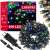 Springos 300 LED-Lichterkette, mehrfarbig, 17,5 m lang, mit schwarzem Kabel und Stecker