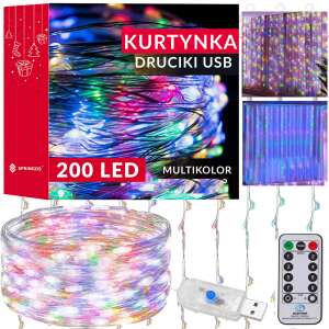 Springos 200 LED Wielokolorowe Lampki Kurtynowe Kolaż - Springos Lightshine