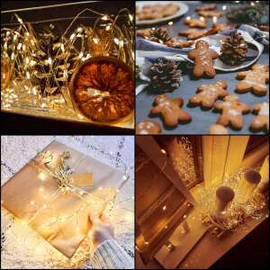 Springos elemmel működő rézhuzalos tündérfények 30 meleg fehér LED-del, felhasználási példák - Fényfüzér