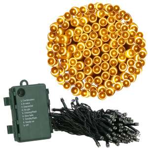 50 LED-Batteriebetriebene Lichterkette, warmweiß, 8 Modi, Timer, Springos - Lichterketten