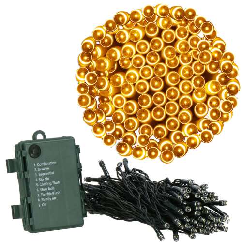 50 LED battery operated fairy lights, warm white, 8 modes, timer, Springos