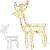 Springos reindeer light decoration with 144 LEDs, warm white light, side view, showing white and warm white versions