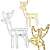 Springos reindeer light decoration with 144 LEDs, warm white light, side view, showing white and warm white versions