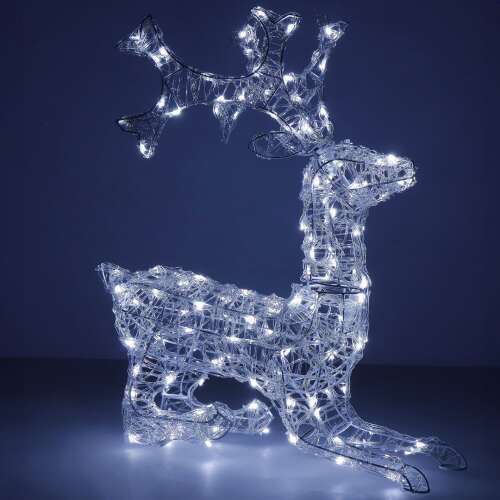 Springos LED rénszarvas karácsonyi dísz 130 fényforrással, meleg fehér, 66,5 cm magas
