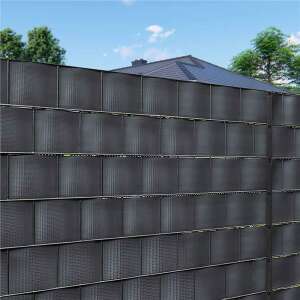 Plotový panel pre súkromie v záhrade, Premium PVC, 26 x 0,19 m, antracitovo sivý