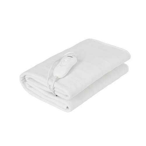 Pătură electrică încălzită Mesko MS7419, dimensiune unică, albă, 60W, 3 setări de temperatură, protecție la supraîncălzire, lavabilă la mașină