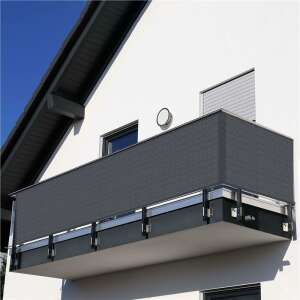 Polyesterová vodeodolná balkónová zástena, 90x500cm, tmavošedá