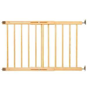 Регулируема дървена предпазна врата за стълби, ширина 72-122 см - Безопасност в детската стая