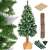 Springos 160 cm artificial Christmas tree with diamond trunk, snow-frosted tips, and burlap base