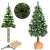 Springos 160 cm artificial Christmas tree with diamond trunk, snow-frosted tips, and burlap base