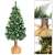 Springos 160 cm artificial Christmas tree with diamond trunk, snow-frosted tips, and burlap base
