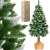 Springos 160 cm artificial Christmas tree with diamond trunk, snow-frosted tips, and burlap base