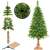 Springos 220 cm mesterséges karácsonyfa, valósághű zöld tűlevelekkel, természetes törzzsel, zsákvászon talppal, tűlevelek közeli képe