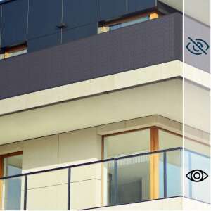 Polyesterová vodeodolná balkónová zástena, 100x700cm, grafitovo šedá