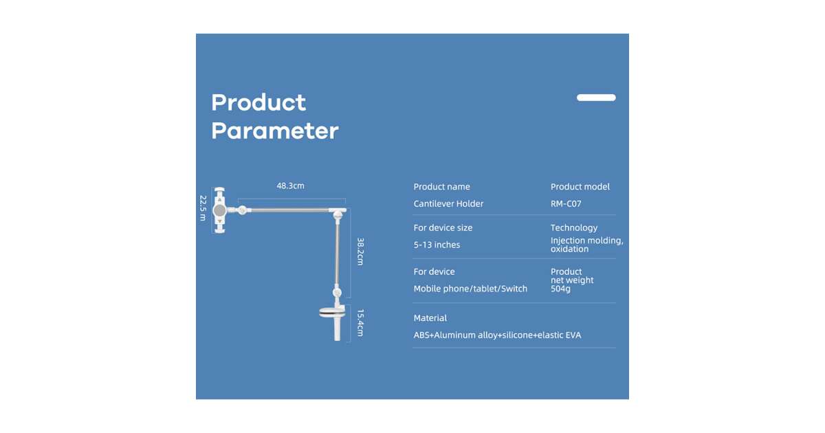 Uchwyt obrotowy na telefon/tablet Remax, RM-C07, biały (RM-C07