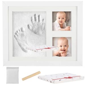 Baby Hand and Footprint Kit with Photo Frame, White Frame, Keepsake Box - Picture Frame