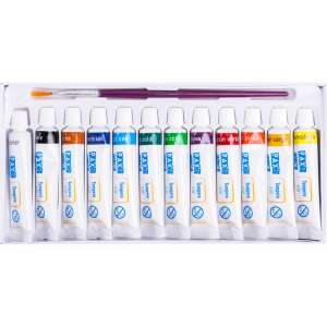 Pax Junior tempera festék készlet, 12 szín, 12x6ml, ecsettel - Tempera
