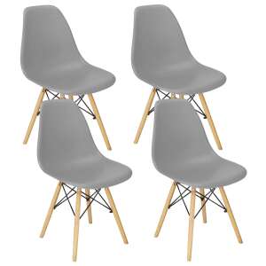 Set 4 scaune dining Scandinav pentru bucatarie, 38x42x82cm, gri inchis 83674657 Mobilier de bucătărie