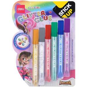 Deli Classic Glitter Ragasztó Stift - 6 x 12ml