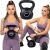 Koláž ženy držiace Kettlebell Springos 6kg
